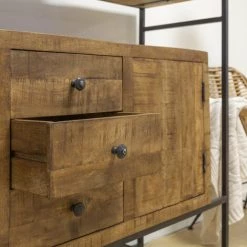 MADE IN MEUBLES Buffet En Métal Et Bois De Manguier Marcel - Marron -Buffet et enfilade Soldes 18478717 3