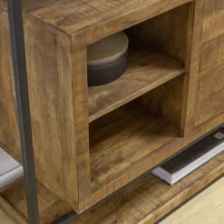 MADE IN MEUBLES Buffet En Métal Et Bois De Manguier Marcel - Marron -Buffet et enfilade Soldes 18478717 4