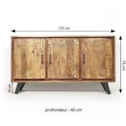 MADE IN MEUBLES Buffet En Bois De Manguier Colline - Marron 6 MADE IN MEUBLES Buffet En Bois De Manguier Colline - Marron -Buffet et enfilade Soldes 18478761 3