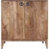 MADE IN MEUBLES Petit Buffet Carré En Bois Massif Eloi - Marron