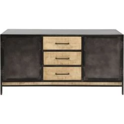 MADE IN MEUBLES Buffet En Métal Opposite - Noir