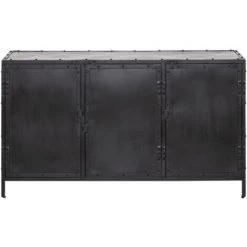 MADE IN MEUBLES Buffet En Métal Léonard - Noir