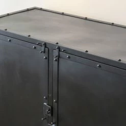 MADE IN MEUBLES Buffet En Métal Léonard - Noir -Buffet et enfilade Soldes 18479225 4