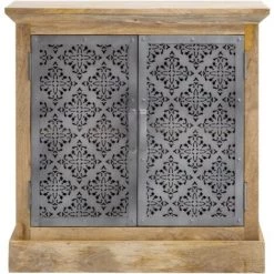 MADE IN MEUBLES Petit Buffet En Bois De Manguier Sahara - Gris