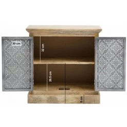 MADE IN MEUBLES Petit Buffet En Bois De Manguier Sahara - Gris 6 MADE IN MEUBLES Petit Buffet En Bois De Manguier Sahara - Gris -Buffet et enfilade Soldes 18479420 3