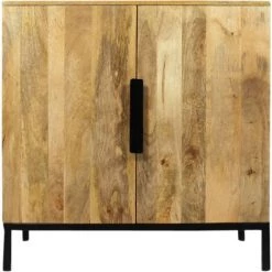 MADE IN MEUBLES Petit Buffet En Bois De Manguier Pia - Noir