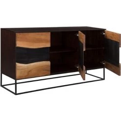 RENDEZ VOUS DéCO Buffet Alabama En Bois Et Métal Noir - Noir -Buffet et enfilade Soldes 18624644 4