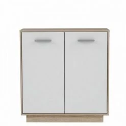 AUTRES PILVI Meuble De Rangement 2 Portes - Blanc Et Chene Sonoma - L 82,9 X P 34,2 X H 88,1 Cm -Buffet et enfilade Soldes 18647865 2