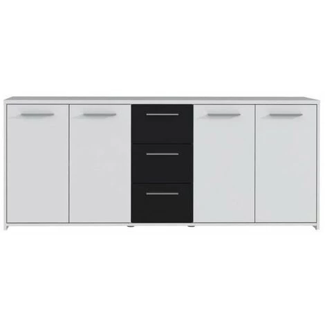 AUTRES FINLANDEK Buffet Bas PILVI Contemporain Blanc Et Noir Mat - L 179 Cm 2 AUTRES FINLANDEK Buffet Bas PILVI Contemporain Blanc Et Noir Mat - L 179 Cm – Image 2