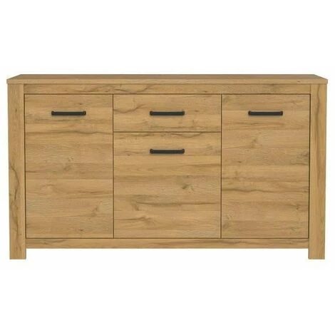 AUTRES HAVANNA Buffet Bas Classique Décor Chene Vieilli - L 161 Cm 2 AUTRES HAVANNA Buffet Bas Classique Décor Chene Vieilli - L 161 Cm – Image 2
