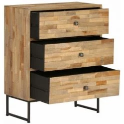 HELLOSHOP26 Buffet Bahut Armoire Console Meuble De Rangement Bois De Teck Recyclé 75 Cm - Bois -Buffet et enfilade Soldes 18652453 5