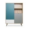 AUTRES CUBA Buffet Haut Décor Chene Sonoma Et Blanc - Style Scandinave - L 103 X P 40 X H 139 Cm