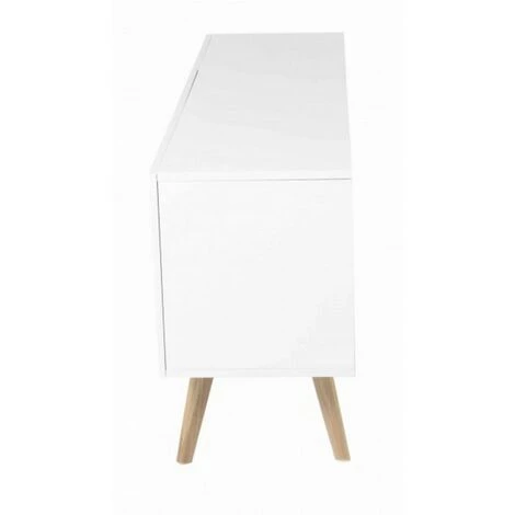 BEAUX MEUBLES PAS CHERS Buffet Blanc 2 Portes 2 Tiroirs 4 Pieds Chêne 3 BEAUX MEUBLES PAS CHERS Buffet Blanc 2 Portes 2 Tiroirs 4 Pieds Chêne – Image 3