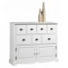 BEAUX MEUBLES PAS CHERS Buffet Commode Blanc 2 Portes 7 Tiroirs