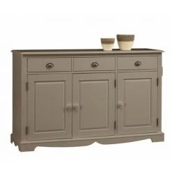 BEAUX MEUBLES PAS CHERS Buffet Taupe 3 Portes 3 Tiroirs