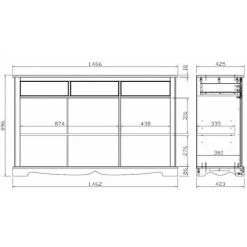 BEAUX MEUBLES PAS CHERS Buffet Taupe 3 Portes 3 Tiroirs -Buffet et enfilade Soldes 18666135 3