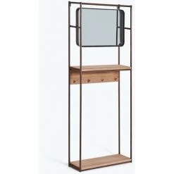 Console Avec Miroir Nosq SKLUM Alliage De Fer - Bois Bois Foncé - Bois Foncé Bois Foncé