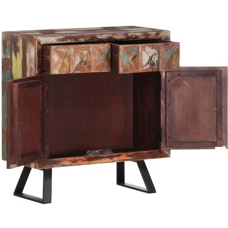 VidaXL Armoire Latérale 70x35x75 Cm Bois De Récupération Solide - Brun 3 VidaXL Armoire Latérale 70x35x75 Cm Bois De Récupération Solide - Brun – Image 3