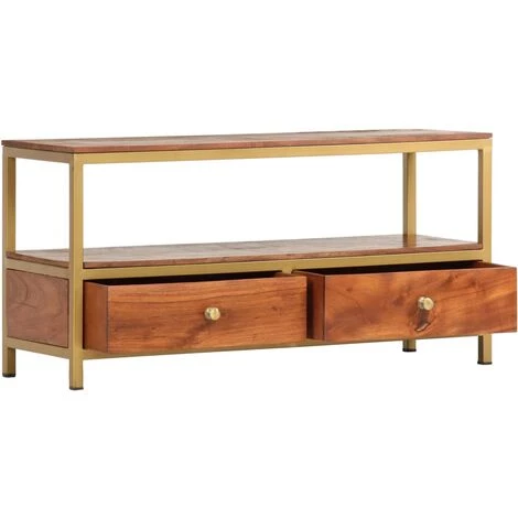 VidaXL Buffet 90x30x45 Cm Bois D'acacia Massif - Brun 2 VidaXL Buffet 90x30x45 Cm Bois D'acacia Massif - Brun – Image 2