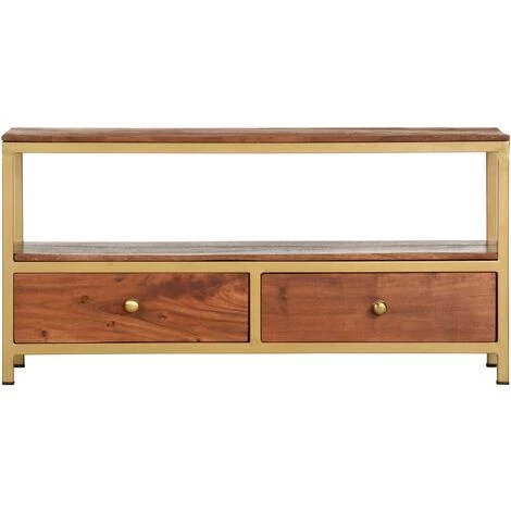 VidaXL Buffet 90x30x45 Cm Bois D'acacia Massif - Brun 3 VidaXL Buffet 90x30x45 Cm Bois D'acacia Massif - Brun – Image 3