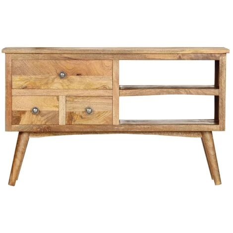 VidaXL Buffet 102x35x61 Cm Bois De Manguier Massif - Brun 2 VidaXL Buffet 102x35x61 Cm Bois De Manguier Massif - Brun – Image 2