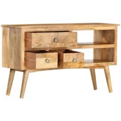 VidaXL Buffet 102x35x61 Cm Bois De Manguier Massif - Brun 7 VidaXL Buffet 102x35x61 Cm Bois De Manguier Massif - Brun -Buffet et enfilade Soldes 18761965 3
