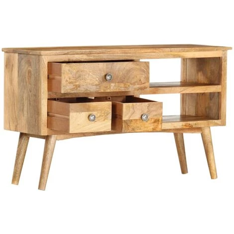 VidaXL Buffet 102x35x61 Cm Bois De Manguier Massif - Brun 3 VidaXL Buffet 102x35x61 Cm Bois De Manguier Massif - Brun – Image 3