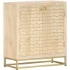 VidaXL Buffet Doré 60 X 30 X 70 Cm Bois De Manguier Massif - Or