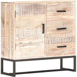 VidaXL Buffet Blanc 73x30x75 Cm Bois D'acacia Massif - Blanc