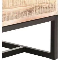 VidaXL Buffet Blanc 73x30x75 Cm Bois D'acacia Massif - Blanc -Buffet et enfilade Soldes 18763990 4