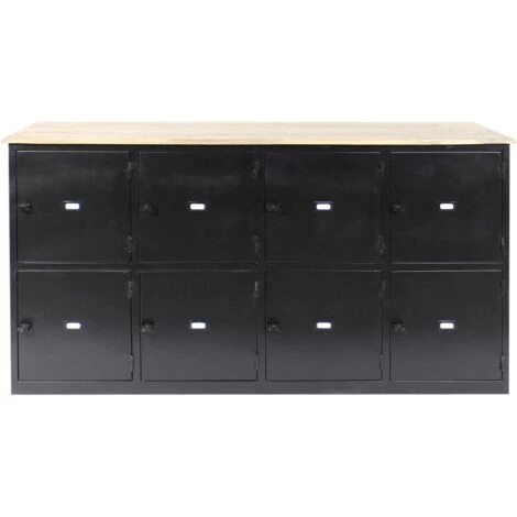 MADE IN MEUBLES Buffet Industriel 8 Casiers - Noir 1 MADE IN MEUBLES Buffet Industriel 8 Casiers - Noir