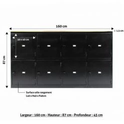 MADE IN MEUBLES Buffet Industriel 8 Casiers - Noir 7 MADE IN MEUBLES Buffet Industriel 8 Casiers - Noir -Buffet et enfilade Soldes 18849280 4