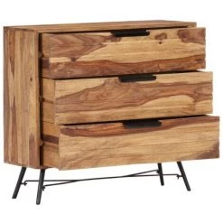 VidaXL Buffet 80 X 30 X 75 Cm Bois Massif - Brun -Buffet et enfilade Soldes 18899213 3