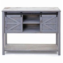 Commode HHG-642, Armoire Avec Porte Glissante, Buffet, 81x102x34cm Style Shabby, Vintage, Gris Foncé 7 Commode HHG-642, Armoire Avec Porte Glissante, Buffet, 81x102x34cm Style Shabby, Vintage, Gris Foncé -Buffet et enfilade Soldes 18936051 3