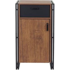 Commode HHG-157, 90x50x43cm, Aspect Chêne -Buffet et enfilade Soldes 18941520 3