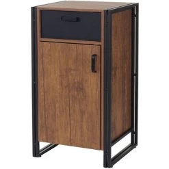 Commode HHG-157, 90x50x43cm, Aspect Chêne -Buffet et enfilade Soldes 18941520 5