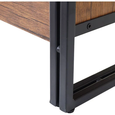 Buffet HHG-040, Commode Bahut Armoire 80x160x40cm Structure 3D, Couleur Chêne Sauvage 4 Buffet HHG-040, Commode Bahut Armoire 80x160x40cm Structure 3D, Couleur Chêne Sauvage – Image 4