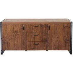 Buffet HHG-040, Commode Bahut Armoire 80x160x40cm Structure 3D, Couleur Chêne Sauvage 9 Buffet HHG-040, Commode Bahut Armoire 80x160x40cm Structure 3D, Couleur Chêne Sauvage -Buffet et enfilade Soldes 18942012 5