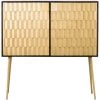 MADE IN MEUBLES Buffet Haut Rétro, Pieds Compas - Doré