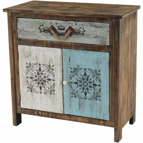 HHG Commode Funchal Armoire Table D'appoint, Vintage, Shabby Chic, 84x80x40cm 1 HHG Commode Funchal Armoire Table D'appoint, Vintage, Shabby Chic, 84x80x40cm