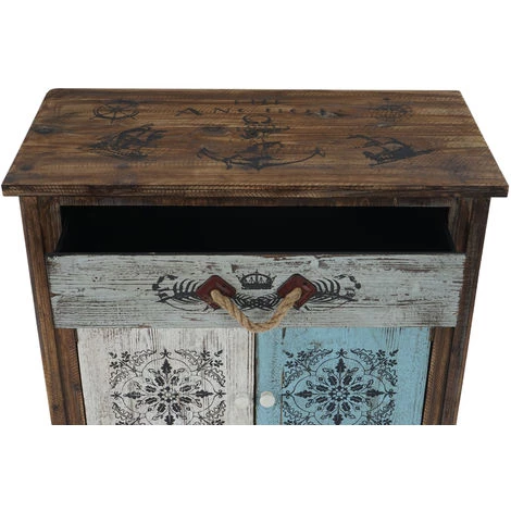 HHG Commode Funchal Armoire Table D'appoint, Vintage, Shabby Chic, 84x80x40cm 5 HHG Commode Funchal Armoire Table D'appoint, Vintage, Shabby Chic, 84x80x40cm – Image 5