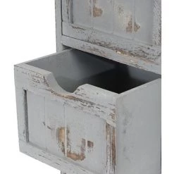 HHG Commode / Armoire, 82x55x30cm, Shabby Chic, Vintage ~ Gris -Buffet et enfilade Soldes 18960330 5