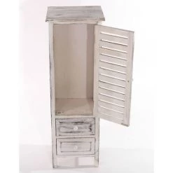 HHG Commode / Armoire, 2 Tiroirs, 30x25x90cm, Shabby, Vintage, Blanc 7 HHG Commode / Armoire, 2 Tiroirs, 30x25x90cm, Shabby, Vintage, Blanc -Buffet et enfilade Soldes 18960468 3
