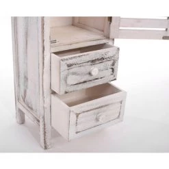 HHG Commode / Armoire, 2 Tiroirs, 30x25x90cm, Shabby, Vintage, Blanc 8 HHG Commode / Armoire, 2 Tiroirs, 30x25x90cm, Shabby, Vintage, Blanc -Buffet et enfilade Soldes 18960468 4