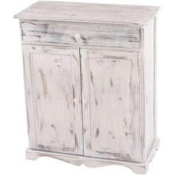 HHG Commode / Table D'appoint / Armoire, 66x33x78cm, Shabby, Vintage, Blanc