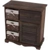 HHG Commode / Table D'appoint / Armoire, 3 Paniers, 1 Tiroir, 60x30x63cm, Shabby, Vintage, Marron