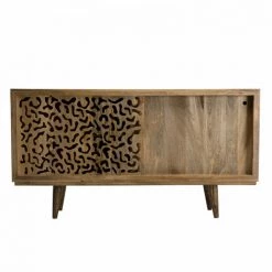 MACABANE IRENE - Buffet Bois Manguier 160x45cm 2 Portes Coulissantes 1 étagère Jaipur - Naturel 6 MACABANE IRENE - Buffet Bois Manguier 160x45cm 2 Portes Coulissantes 1 étagère Jaipur - Naturel -Buffet et enfilade Soldes 18969342 2