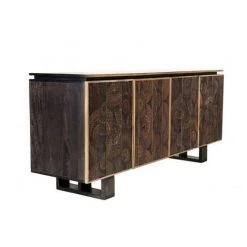 MACABANE IRENE - Buffet Bois Manguier 177x45cm 4 Portes 2 étagères Katmandou - Naturel -Buffet et enfilade Soldes 18969345 3