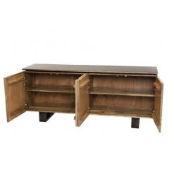 MACABANE IRENE - Buffet Bois Manguier 177x45cm 4 Portes 2 étagères Katmandou - Naturel -Buffet et enfilade Soldes 18969345 4