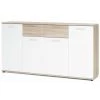 AUTRES JACKY Buffet Bas Classique Blanc Et Décor Chene Mat - L 160 Cm